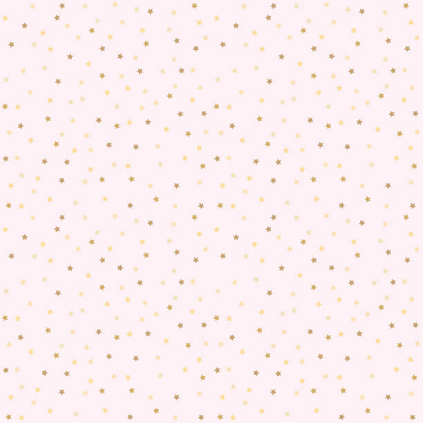 istock Cute festive background with gold stars. Holiday seamless pattern. Decoration for gift wrapping paper, fabric, clothing 1347747150