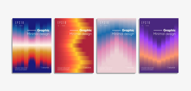 Creative gradient brochure templates. Vector minimal design. Creative gradient brochure templates. Vector minimal design. sound wave stock illustrations