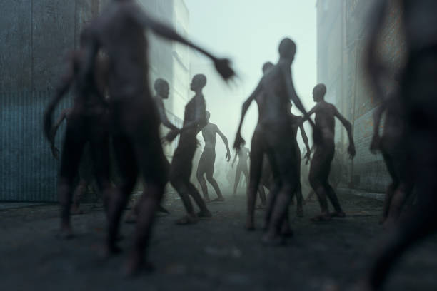 istock Zombie hordes in the city 1347754100