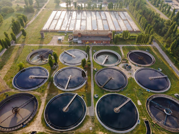 istock Urban wastewater treatment plant water purification 1347756604