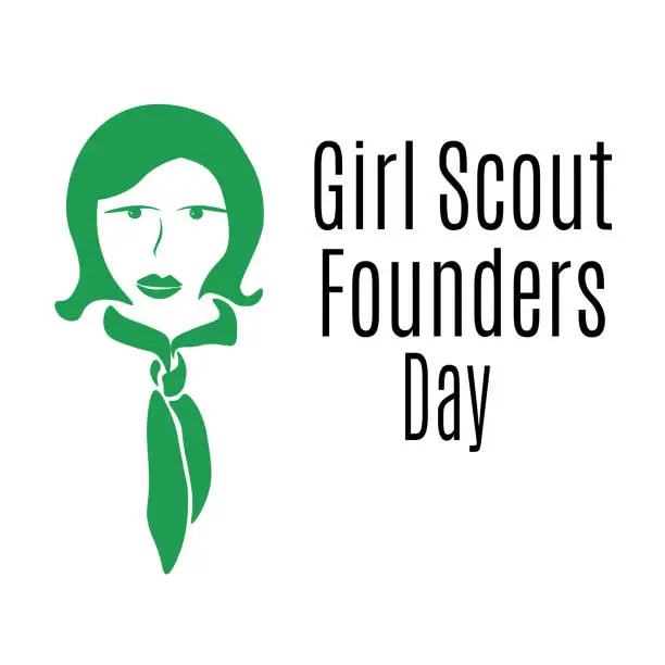 Vector illustration of Girl Scout Founders Day, idea for a poster, banner, flyer or postcard