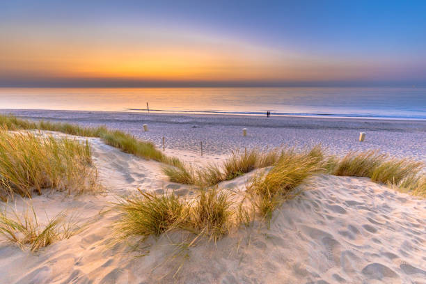istock Sunset View over ocean from dune in Zeeland 1347772666