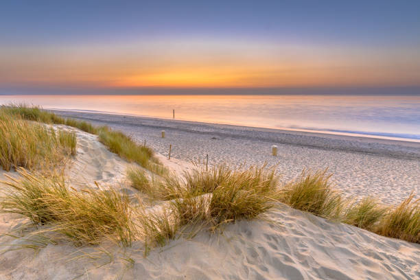 istock Sunset View over ocean from dune in Zeeland 1347774769