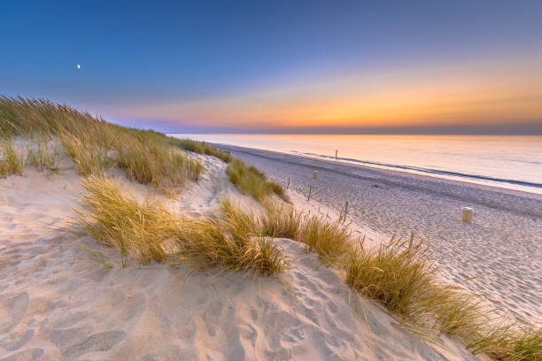 istock Sunset View over ocean from dune in Zeeland 1347775819