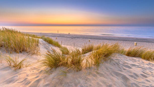 istock Sunset View over ocean from dune in Zeeland 1347775898