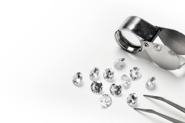 istock Beautiful natural white dimond good cutting for gold jewelry setting 1347784490