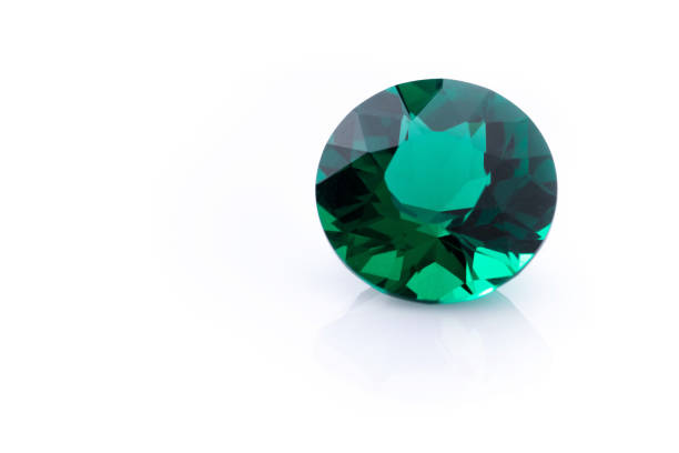 istock Emeralds gemstone jewelry isolated on white background 1347784657