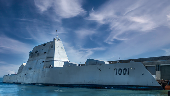 Navy ship USS Michael Monsoor DDG-1001  at the San Francisco port 10/10/2021