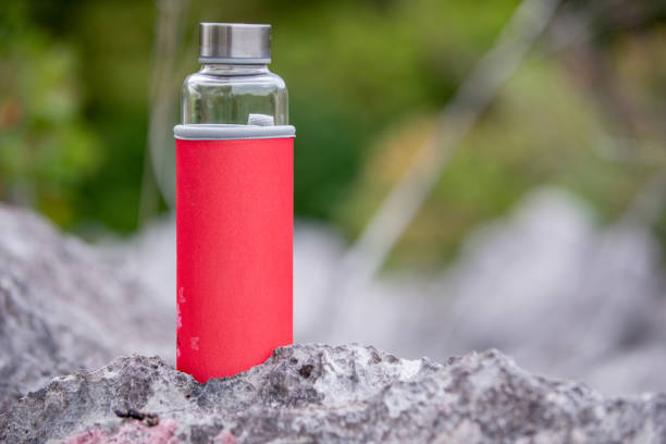 Hiking Water bottle on a rock