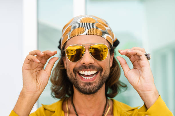 istock Young hipster wearing head sheets and sunglasses 1347786688