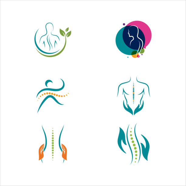 bildbanksillustrationer, clip art samt tecknat material och ikoner med chiropractic symbol vector icon design illustration - massage
