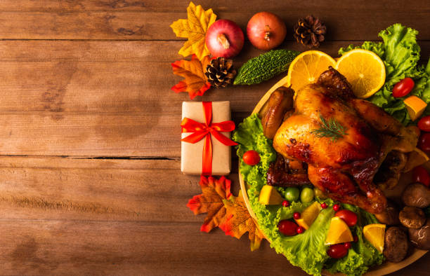 istock Thanksgiving roasted turkey or chicken and vegetables 1347798256