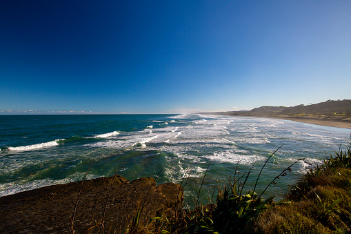 Muriwai Beach in West Auckland in New Zealand