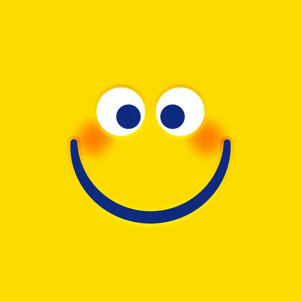 Vector illustration of Emoticon on yellow poster