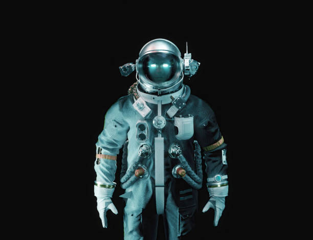istock 3d rendering of Astronaut cosmonaut in dark deep space background. Science wallpaper. close-up view Twinkling eyes 1347815073