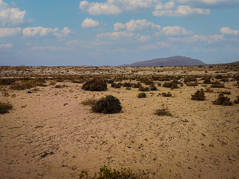 Desert Landscape in Middle East. Surreal view of remote location during the day.