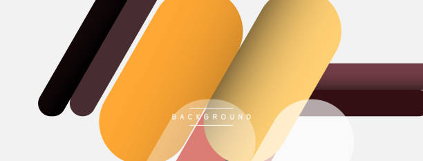 istock Overlapping round shapes and lines background. Vector illustration for wallpaper banner background or landing page 1347823519