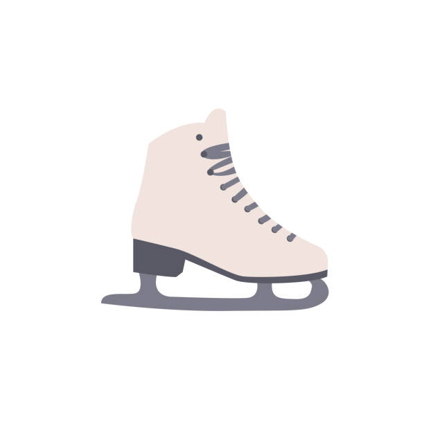 Ice skate. Figure skates symbol. Flat style. Isolated vector illustration hockey skate stock illustrations