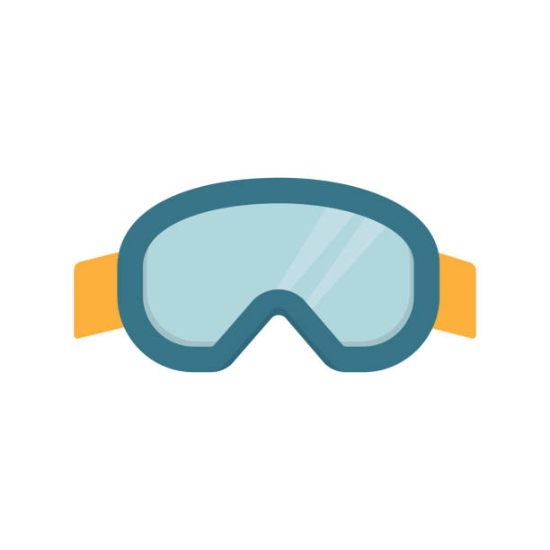 Ski goggles. Snowboard glasses. Equipment for extreme winter sport. Flat design. Isolated vector illustration ski goggles stock illustrations