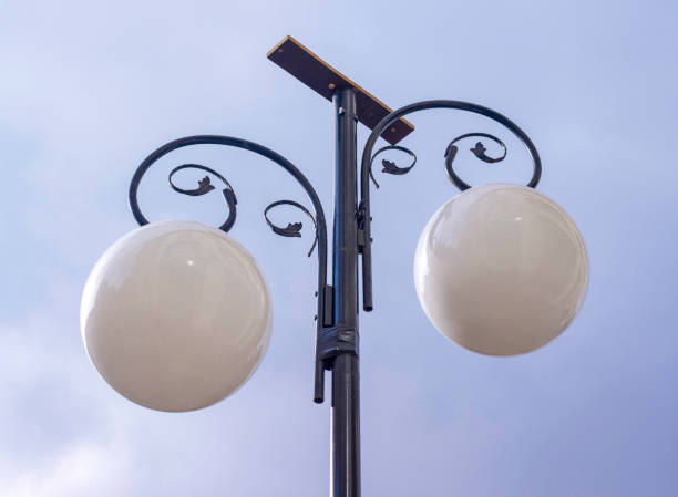 Vintage black iron street lamp