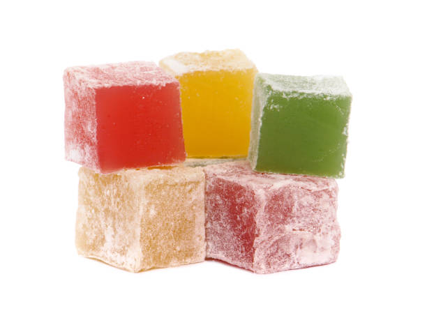 istock Colorful Turkish delight isolated on white 1347832802