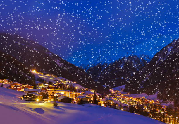 istock Mountains ski resort Solden Austria at sunset 1347837047