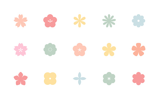 Set of simple flower icons
This illustration has elements of plant, cherry blossom, plum, cute, spring etc.