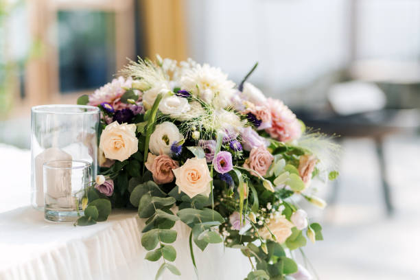 istock Fresh floral wedding decoration. 1347846789