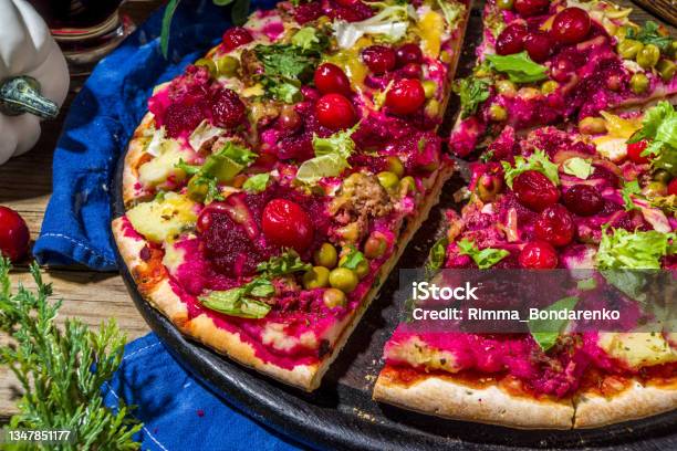 Thanksgiving Leftover Pizza Stock Photo - Download Image Now - Thanksgiving - Holiday, Leftovers, Turkey Meat