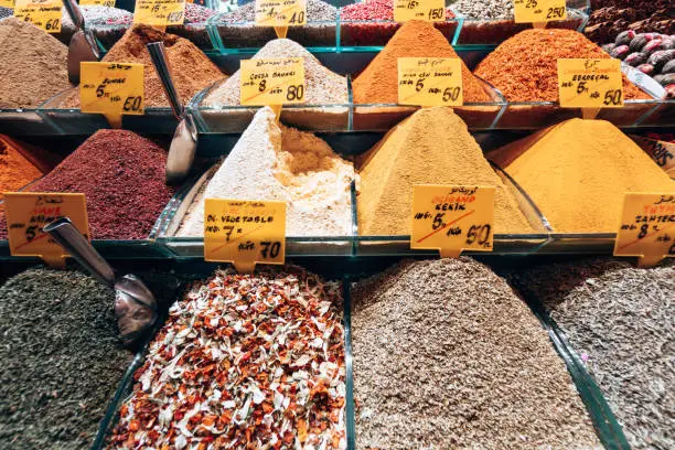 Photo of spices at market in turkey