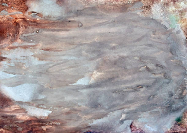 istock Blurred Paint Smears Pattern, Child’s Picture by Brown And Grey Tempera, Multicolored Abstract Background 1347858206