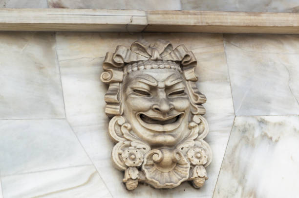 istock Bas relief sculpture as decorative element on exterior wall in Barcelona. 1347859289