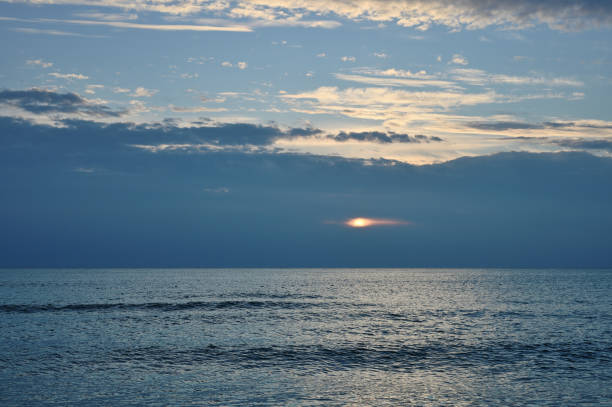 Sunset over calm Baltic Sea, Lithuania, Autumn