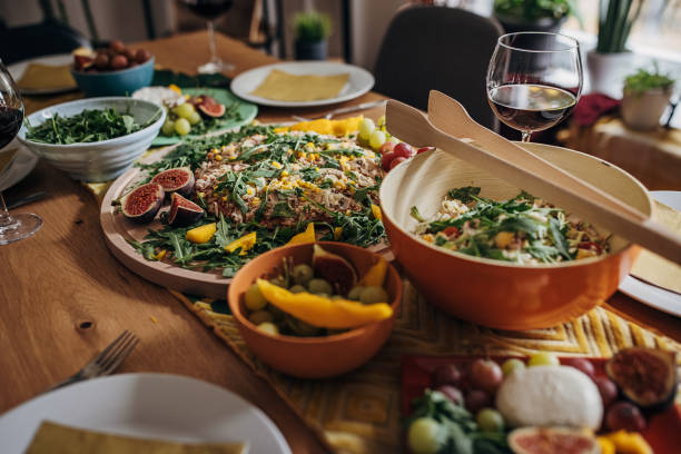 istock Vegetarian food on table 1347861651