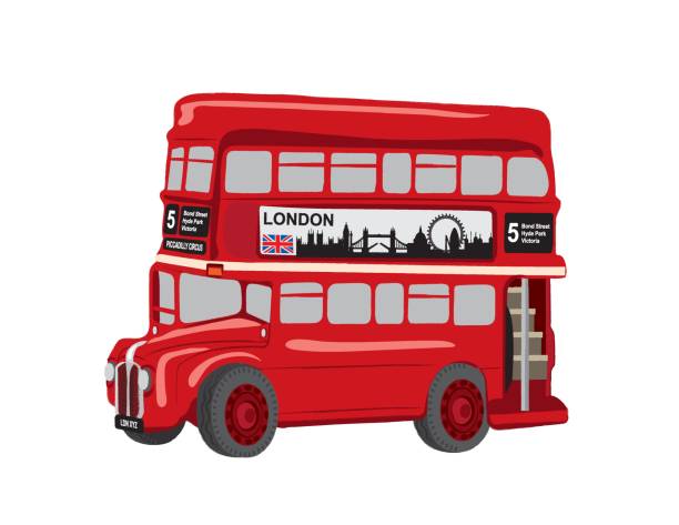 ilustrações, clipart, desenhos animados e ícones de ônibus de londres - red bus