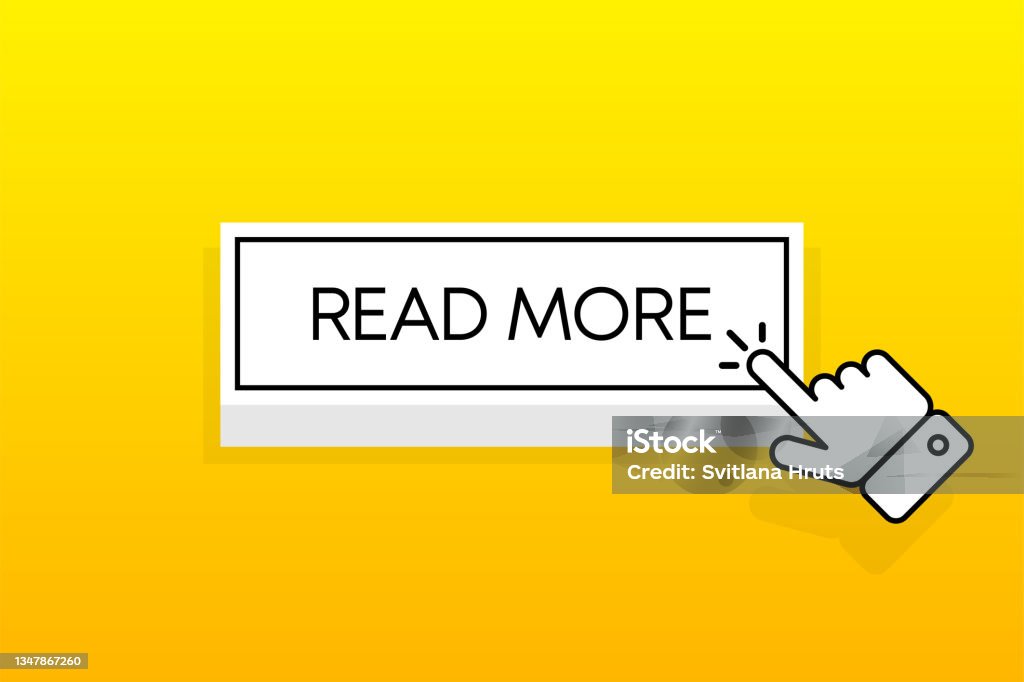 Simple. Read Me Button White 3d Button With The Inscription Read More Isolated On A Yellow ...