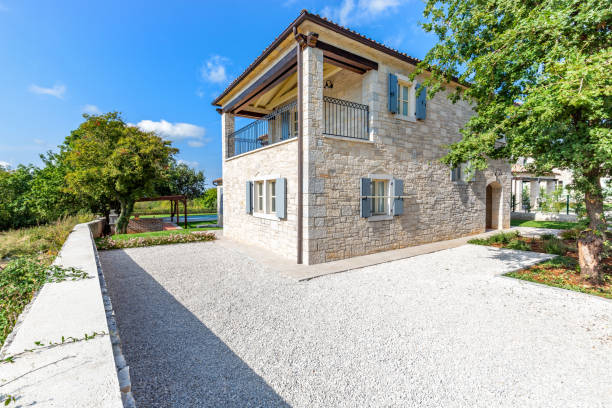 istock Luxurious beautiful modern villa with yard garden 1347867454