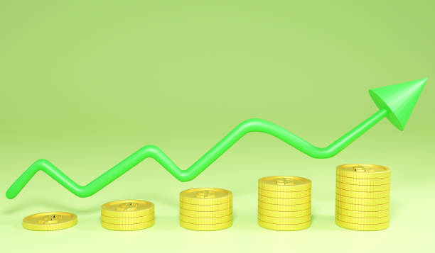 istock 3D rendering coin stack up to tke profit in your investment 1347868716