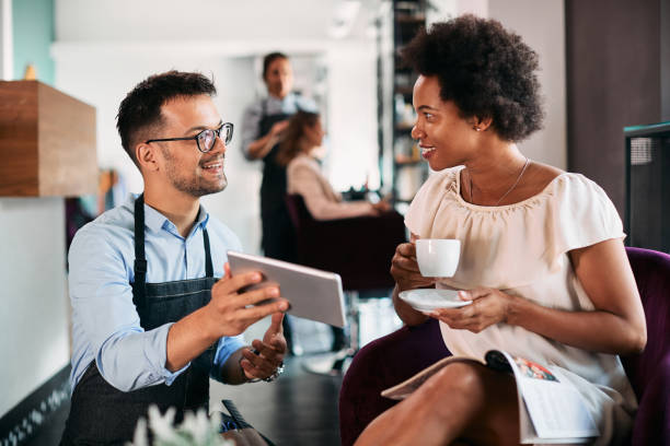 Hairdresser Talking To Client Stock Photos, Pictures & Royalty-Free Images - iStock Hairdresser Talking To Client Stock Photos, Pictures & Royalty-Free Images - iStock