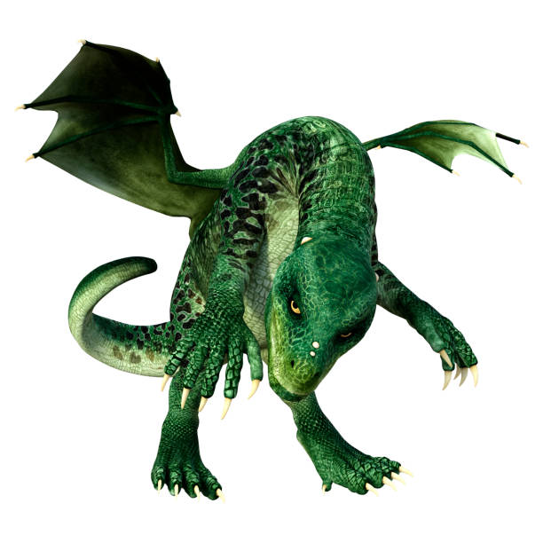 istock 3D illustration fantasy dragon on white 1347874145
