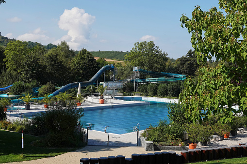 Oberstenfeld, Germany - September, 19 - 2021: Public swimming pool.