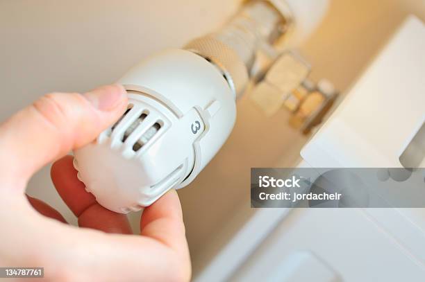 Hand Adjust Thermostat Valve Stock Photo - Download Image Now - Adjusting, Air Valve, Cold Temperature