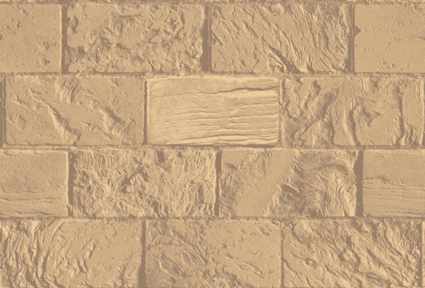ilustrações, clipart, desenhos animados e ícones de padrão perfeito com parede de tijolos bege velho - relief design plaster texture