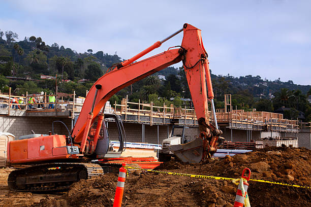 Excavator At Work stock photo