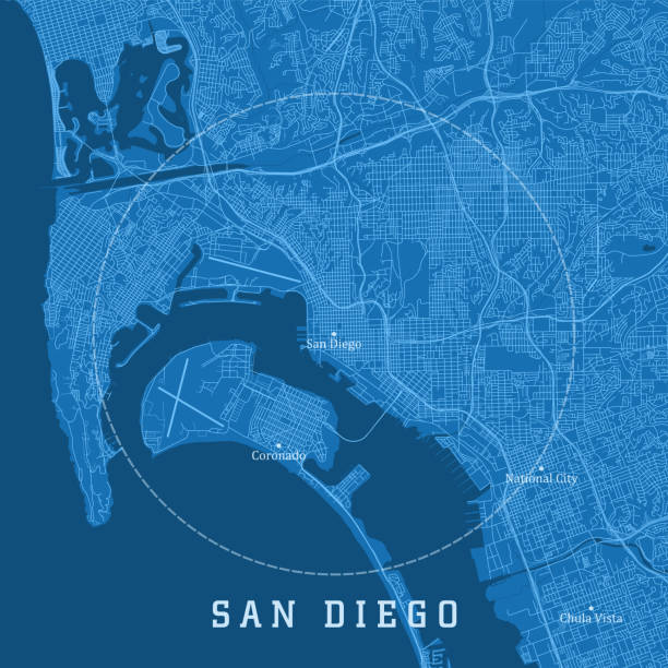 San Diego CA City Vector Road Map Blue Text San Diego CA City Vector Road Map Blue Text. All source data is in the public domain. U.S. Census Bureau Census Tiger. Used Layers: areawater, linearwater, roads. san diego stock illustrations