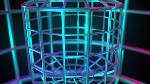 istock Colorful cage of mesh lines 1347881204