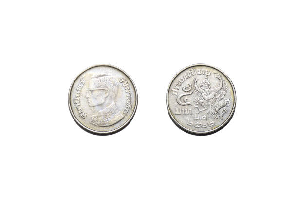 istock Coins of Thailand isotated on white background 1347881502
