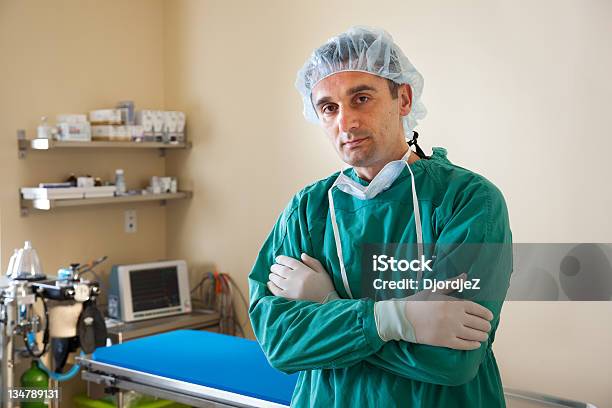 Veterinário Masculino Em Sala De Cirurgia - Fotografias de stock e mais imagens de Cirurgia - Cirurgia, Clínica Veterinária, Cuidados de Saúde e Medicina