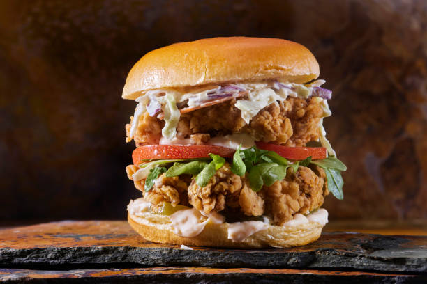 istock The Ultimate Double Spicy Crispy Fried Chicken Burger 1347892065