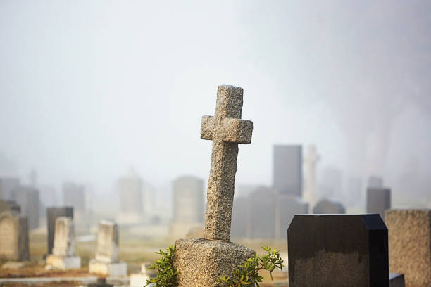 istock Atmospheric scene in a cemetery 1347896522